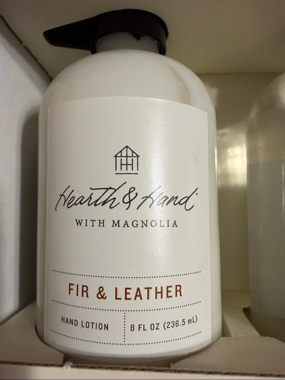 Hearth & Hand Magnolia Fir & Leather Hand Soap and Lotion Set 8oz Plus 8 oz